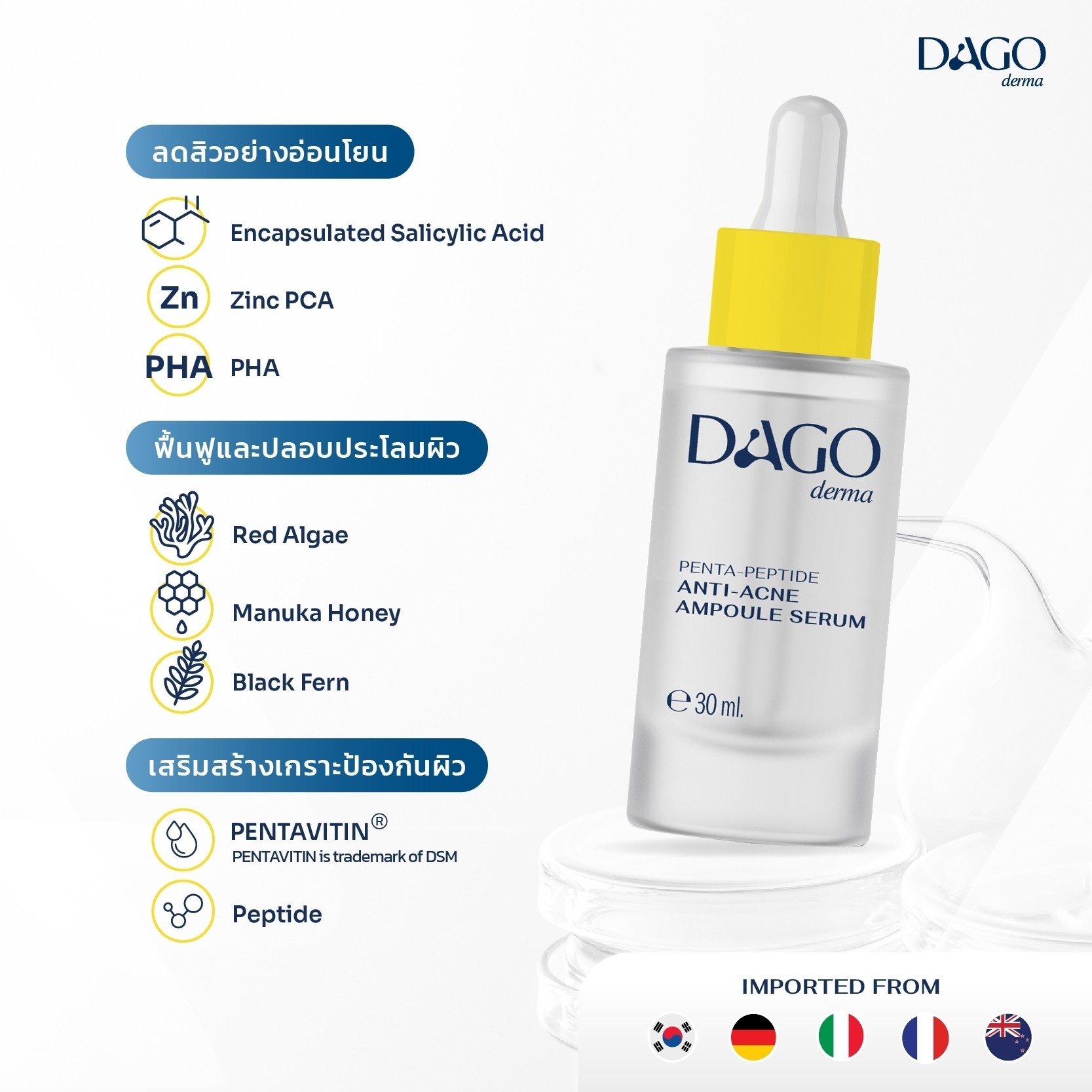 Dagoderma Penta-Peptide Anti-Acne Ampoule Serum